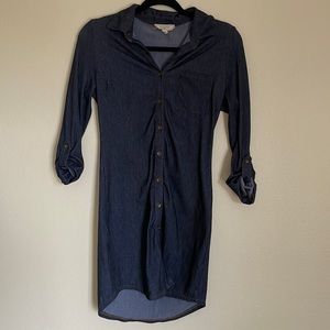 size small stretchy denim looking button down dress from No Comment